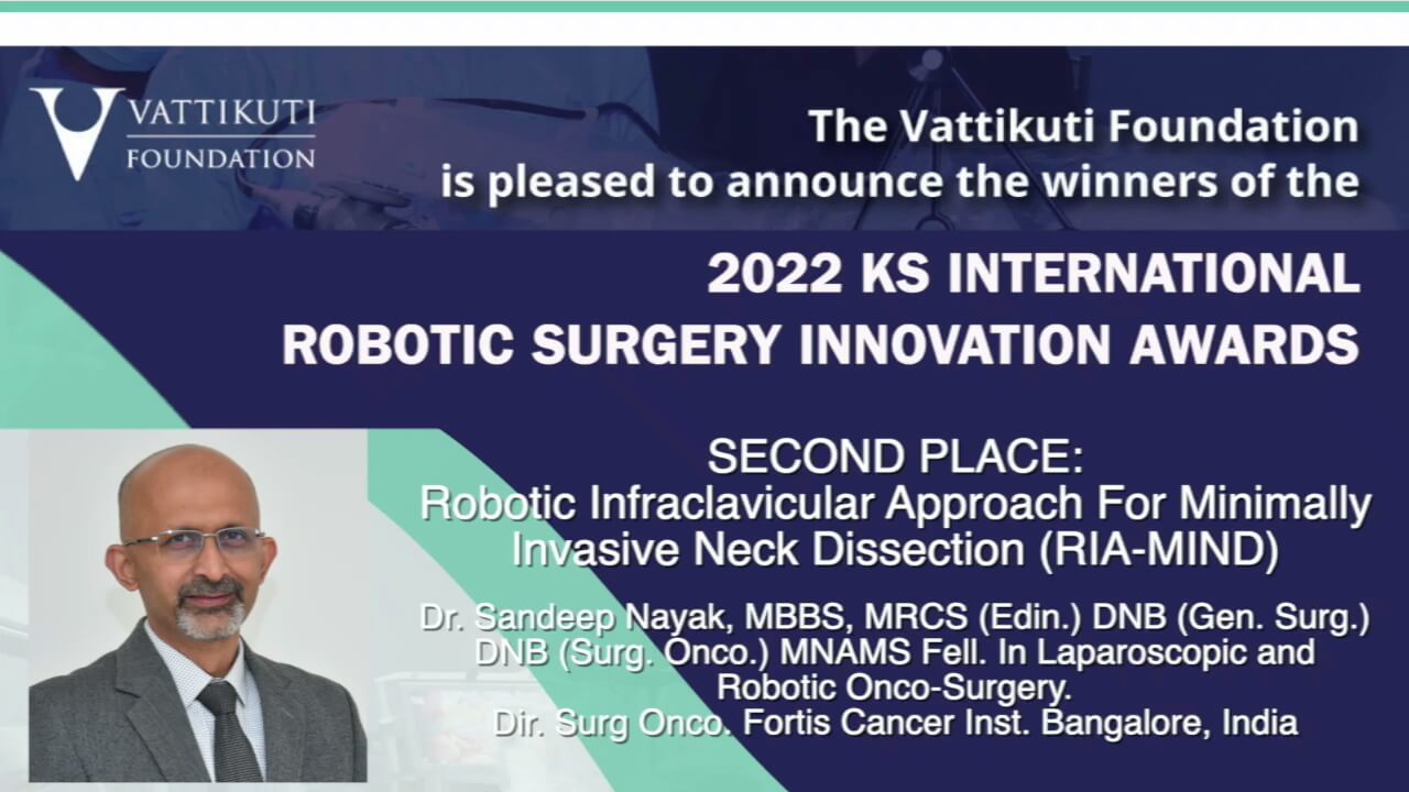 Vattikuti Foundation  KS International Robotic Surgery Innovation Awards  2022